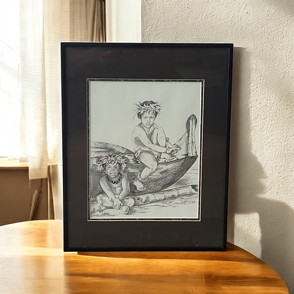 Helga M Vainowski Framed Print. POKI I. Paintung From MAUUI collection. 17 X 14" - Picture 14 of 14